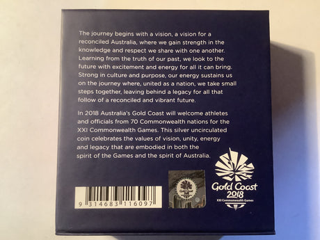 2018 $1 Gold Goast Commonwealth. Games Silver Uncirculated Coin. Reconciliation.