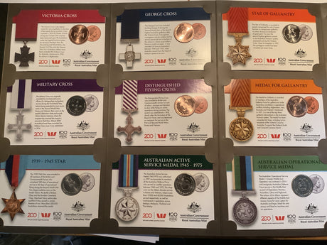 2017 Legends of the Anzacs 14 Coin Uncirculated Coin Set.