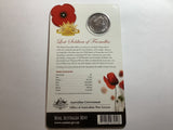 2010 20c Uncirculated Carded Coin. Australia Remembers. Lost Soldiers of Fromelles