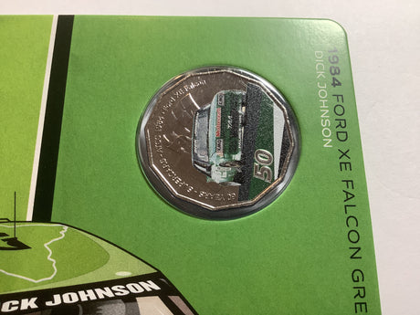 2020 50c 1984 Ford XE Falcon Greens-Tuf uncirculated carded coin