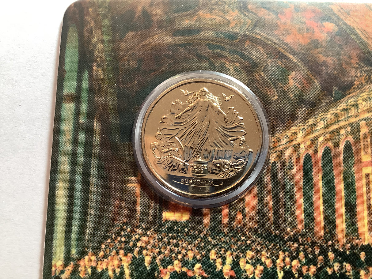 2019 $1 Treaty of Versailles. Uncirculated carded coin