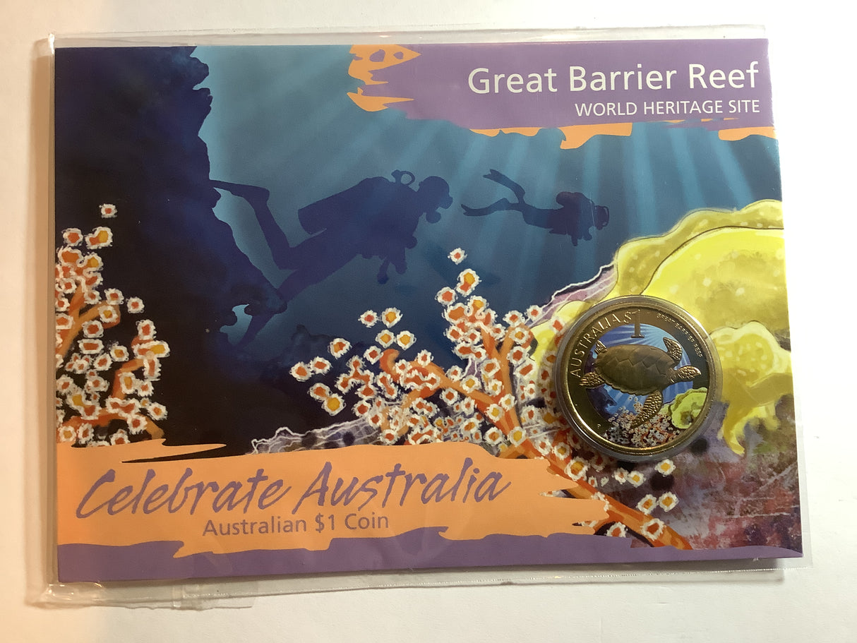 2010 $1 Celebrate Australia. World Heritage Site. Great Barrier Reef