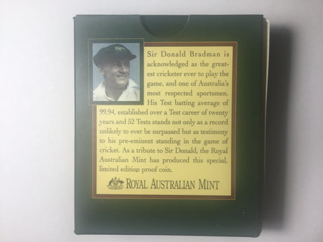 1996 Sir Donald Bradman $5 Proof Coin.