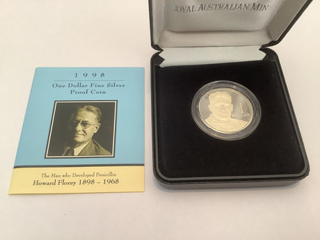 1998 $1 Fine Silver Proof Coin. Howard Florey.