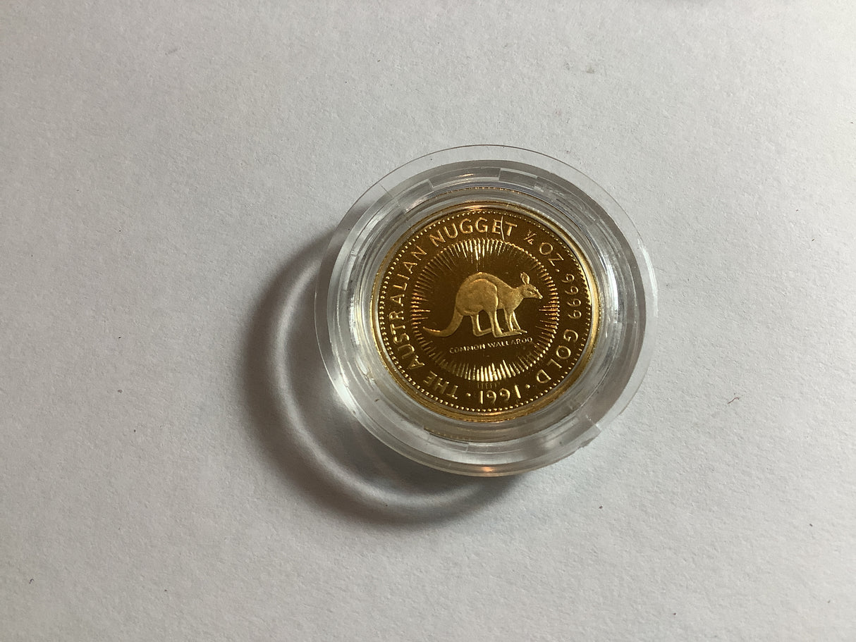 1991 $25 Gold Nugget Series 1/4 Ounce Coin.