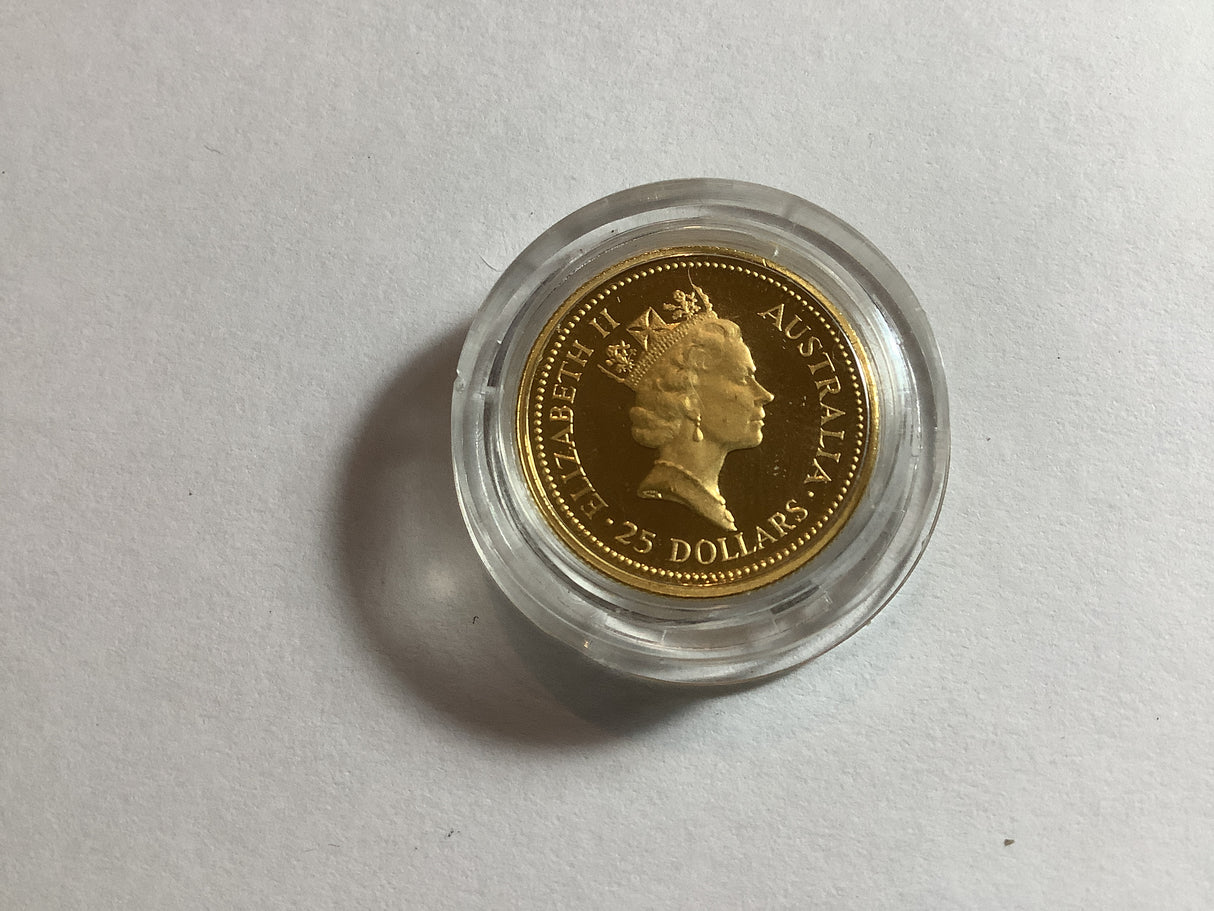 1991 $25 Gold Nugget Series 1/4 Ounce Coin.