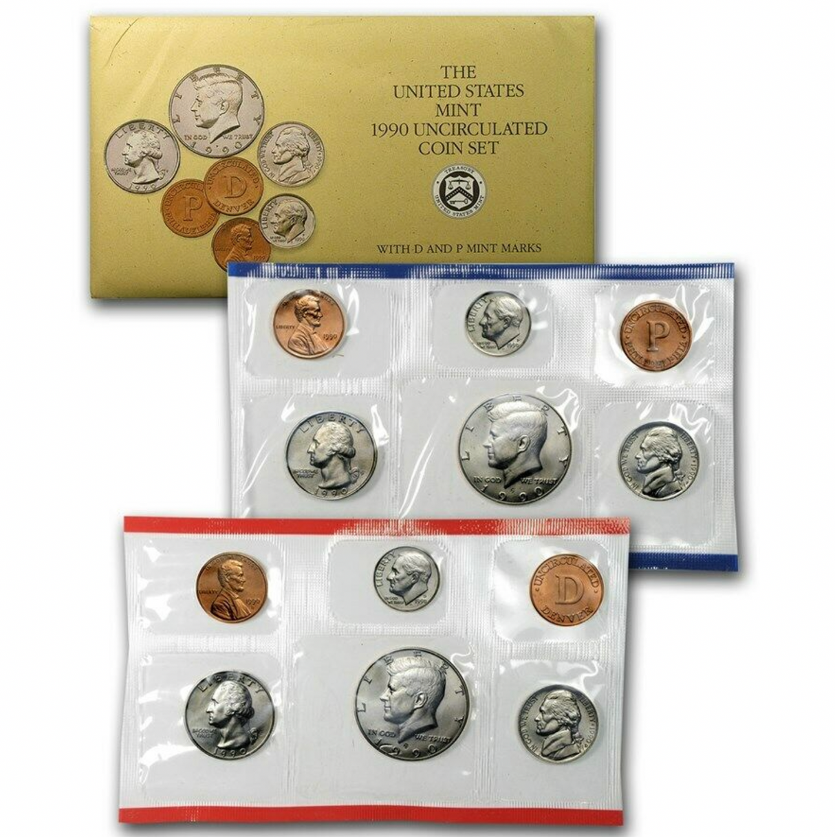 1990-PD United States Mint Uncirculated Coin Set.