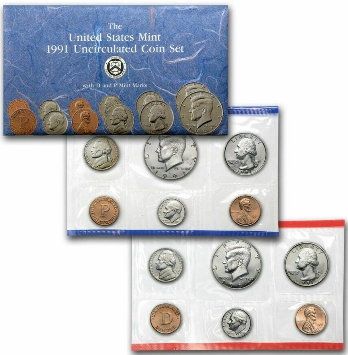 1991-PD United States Mint Uncirculated Coin Set.