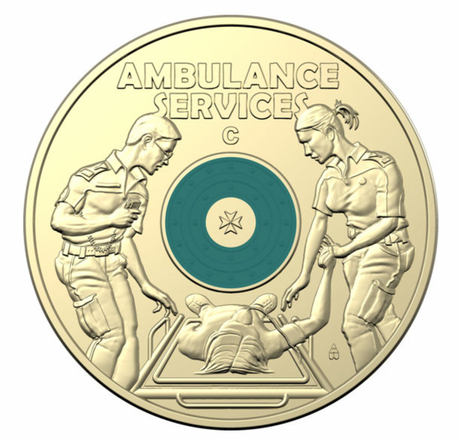 2021 Australian Ambulance Service $2 'C' Mintmark Coloured Uncirculated Coin.