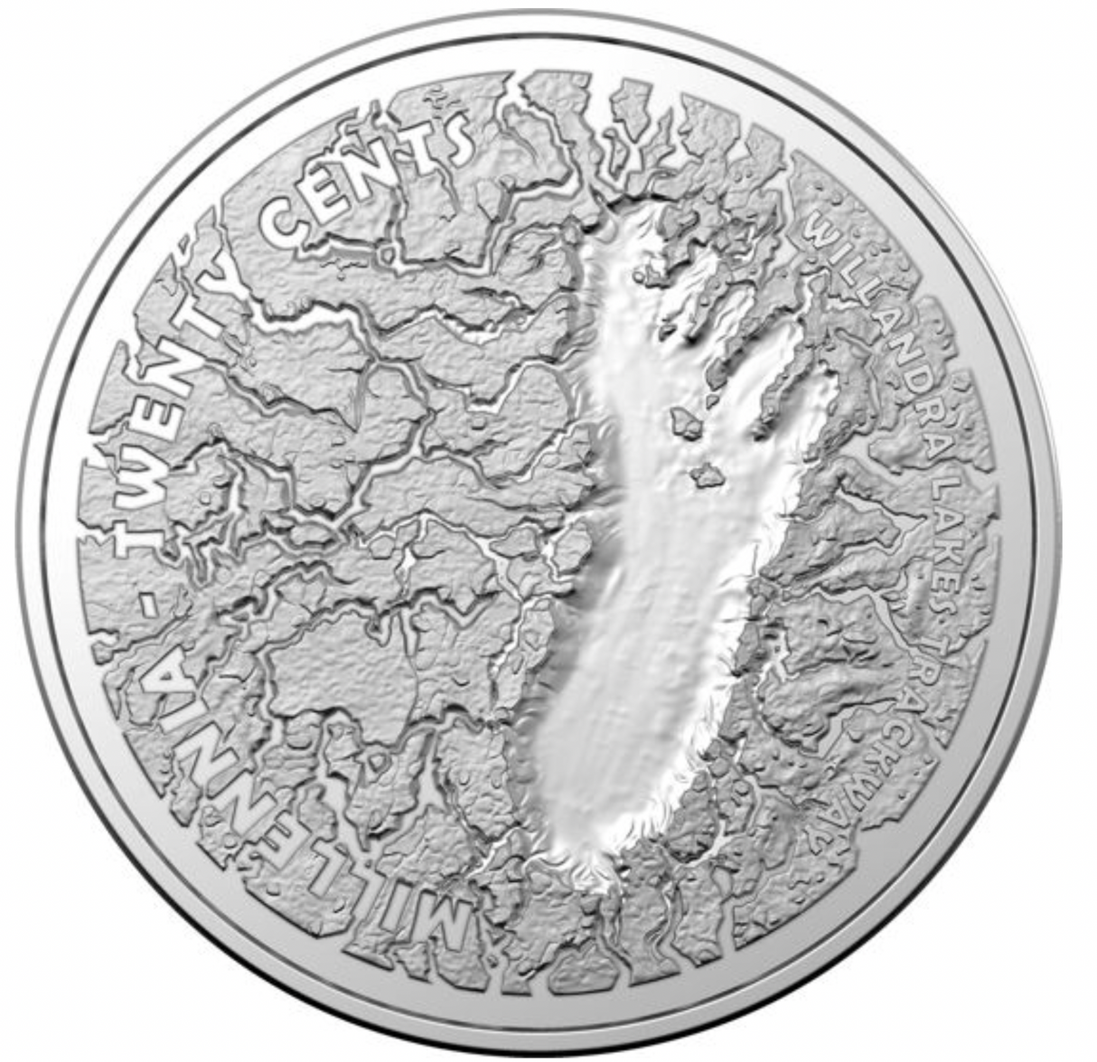 2021: Mungo Footprints 20c Uncirculated Carded Coin.