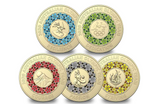 2020 Coloured Tokyo Olympics $2 Uncirculated Five Coin Carded Set.