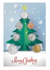 2021 7 Coin Uncirculated Coin Collector Christmas Card.