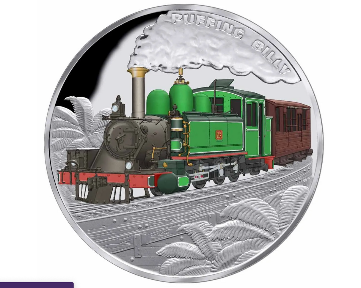 2020 $1 Puffing Billy 1 ounce Silver Proof Coin.