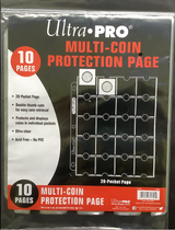 Ultra Pro 20 Pocket Platinum Pages for Coins. Each item contains 10 pages.