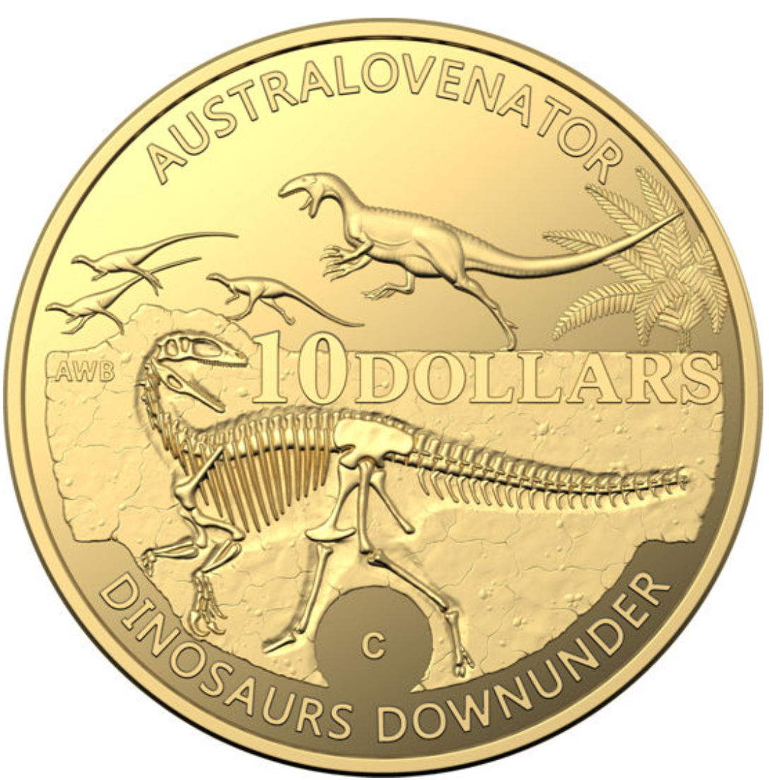 2022 $10 'C' Mintmark Gold Proof Coin Australian Dinosaurs