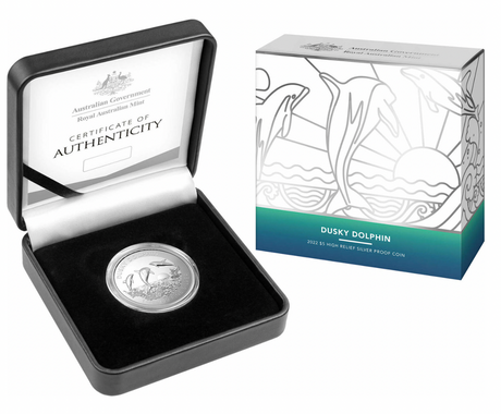 2022 $5 Dusky Dolphin Silver Proof High Relief