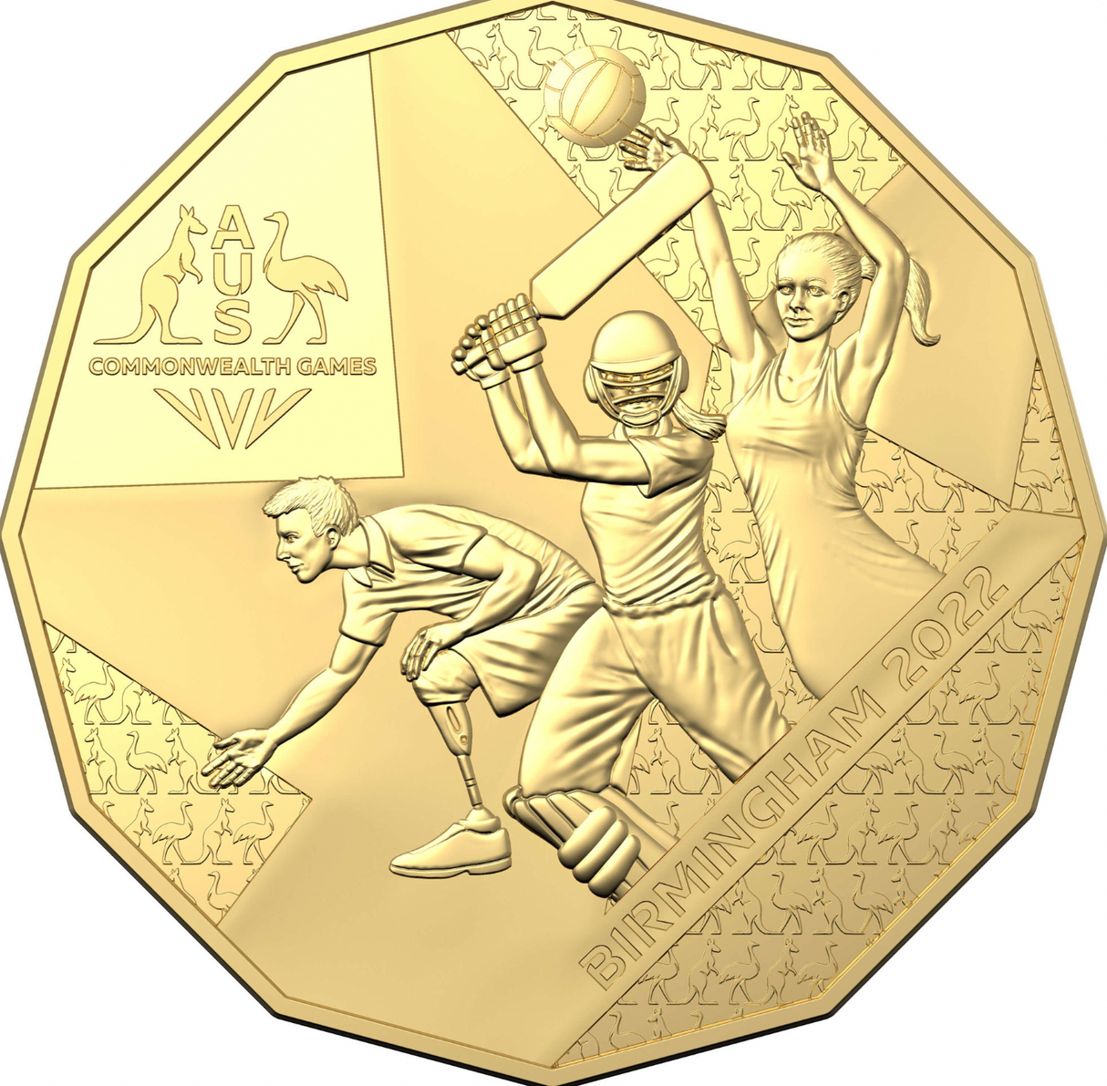 2022 50c Australian Commonwealth Games Team Gold-Plated Uncirculated Coin