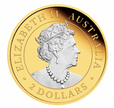 2022 Australian Kangaroo 2oz Silver Reverse Gilded Coin