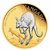 2022 Australian Kangaroo 2oz Silver Reverse Gilded Coin