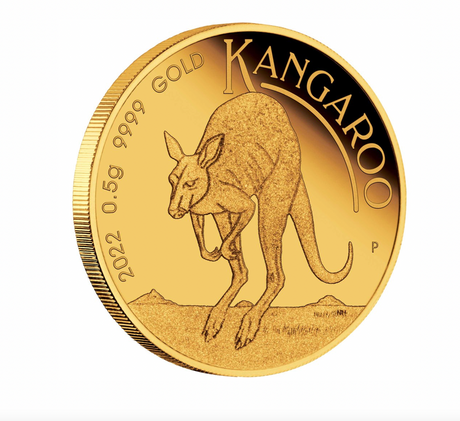 2022 Australian Kangaroo 0.5g Gold Coin in Card