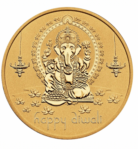 2022 Silver 1oz Gilded Medallion- Diwali