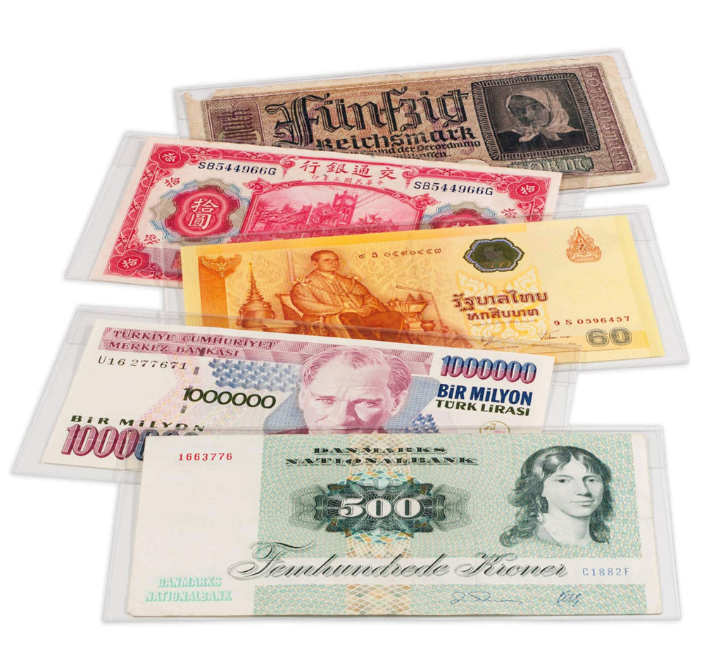 BASIC Banknote Sleeves, 140 x 80mm, pack of 50