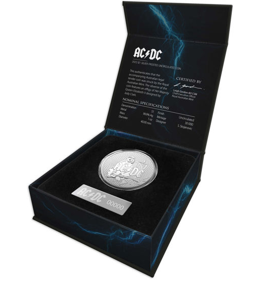 2023 ACDC $1 Silver Frosted 1 Ounce Silver Uncirculated Coin